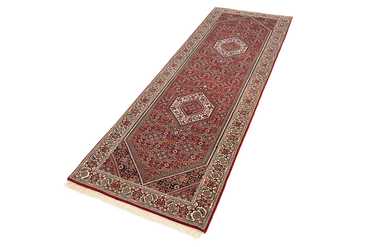 Tapis de couloir Tapis persan - Bidjar - 245 x 79 cm - rouge bordeaux