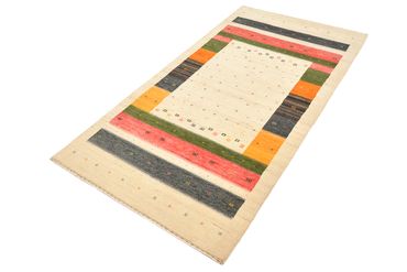 Tapis de couloir Tapis Gabbeh - Loribaft Indus - 195 x 101 cm - beige clair