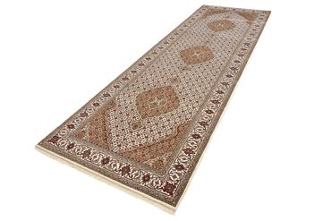 Runner Orientaliska mattor - Tabriz - 372 x 121 cm - ljusbeige