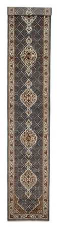 Tapis de couloir Tapis oriental - Tabriz - 454 x 79 cm - bleu foncé