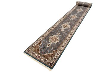 Biegacz Dywan orientalny - Tabriz - 615 x 79 cm - ciemnoniebieski