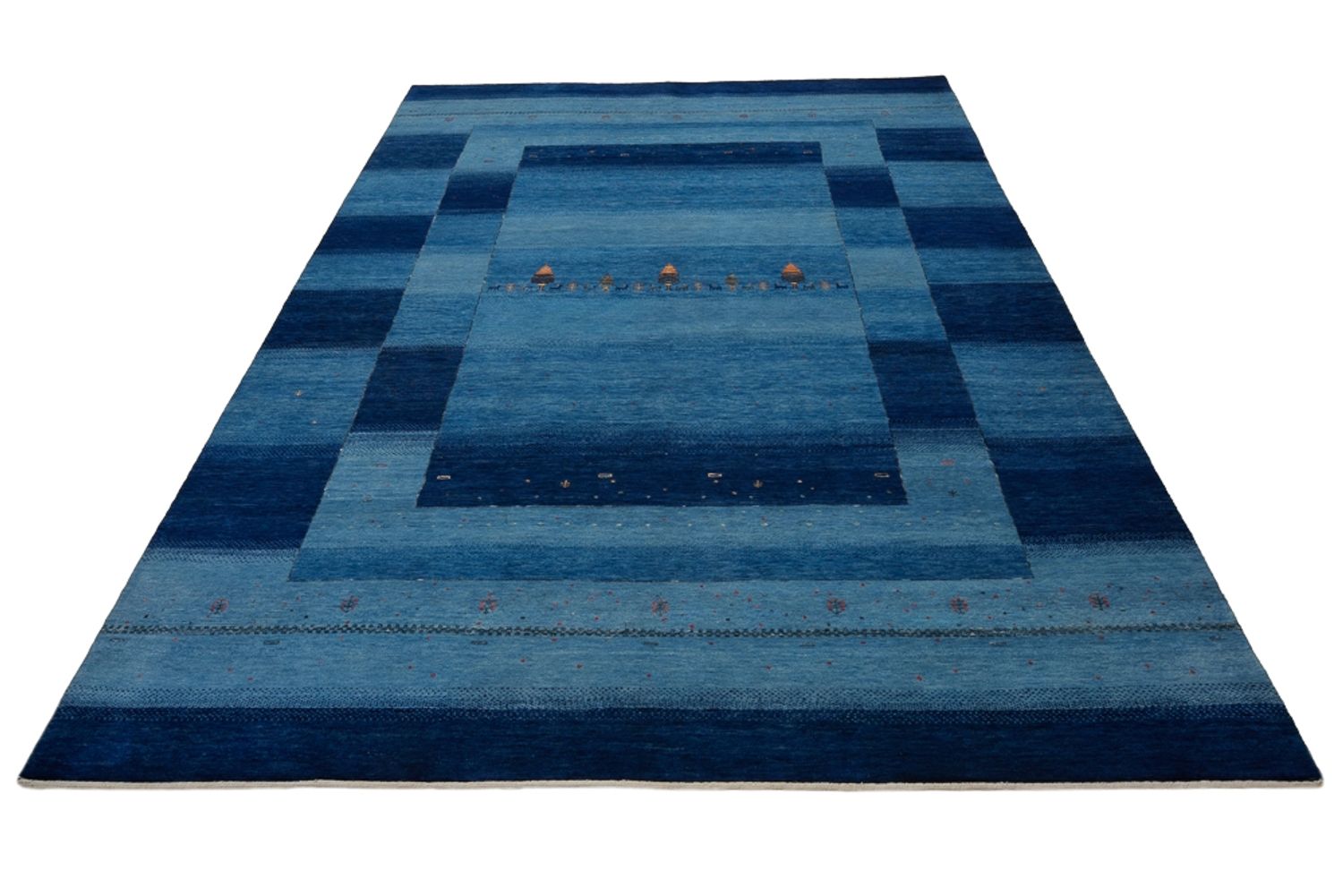 Tapis Gabbeh - Loribaft Indus - 342 x 253 cm - bleu