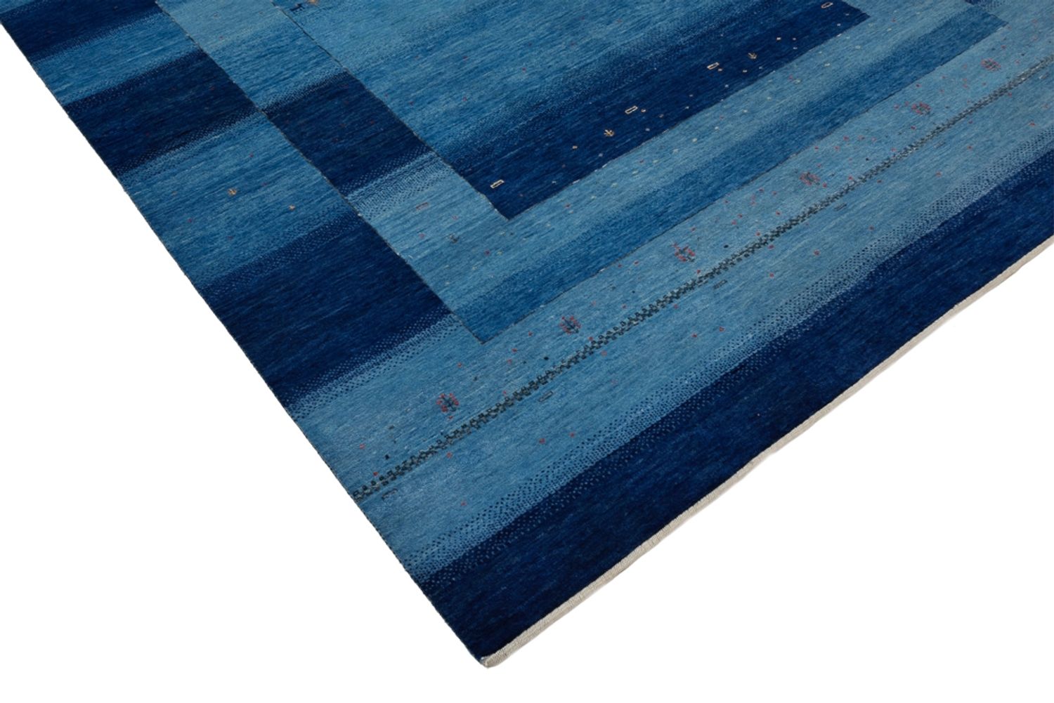 Alfombra Gabbeh - Loribaft Indus - 342 x 253 cm - azul