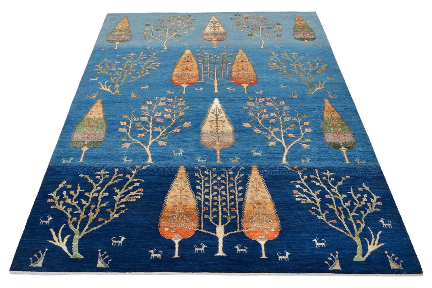 Gabbeh Tapijt - Loribaft Indus - 206 x 155 cm - blauw