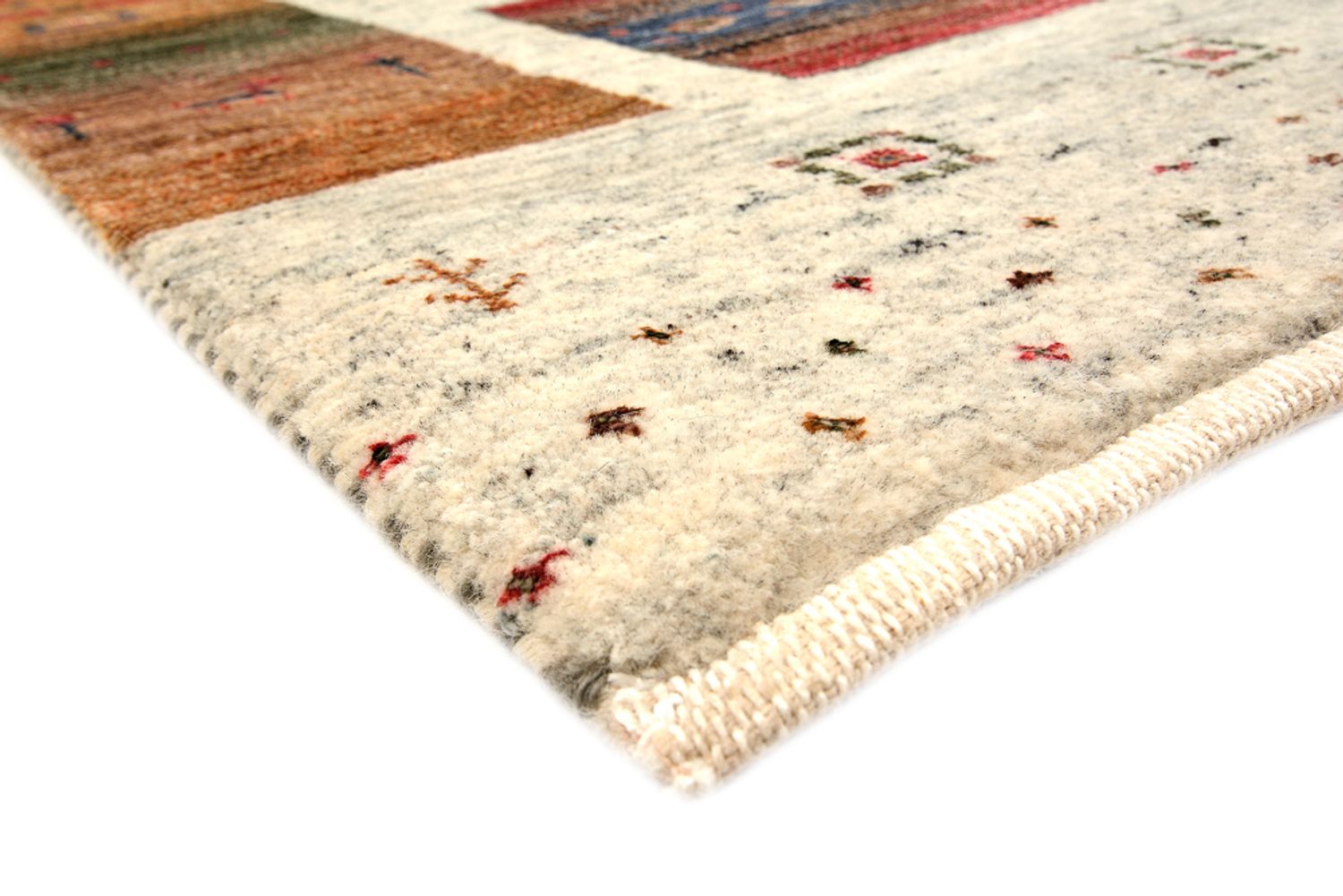 Gabbeh Teppich - Loribaft Indus quadratisch  - 205 x 204 cm - creme