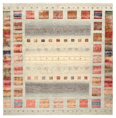 Gabbeh Rug - Loribaft Indus square  - 254 x 251 cm - light beige