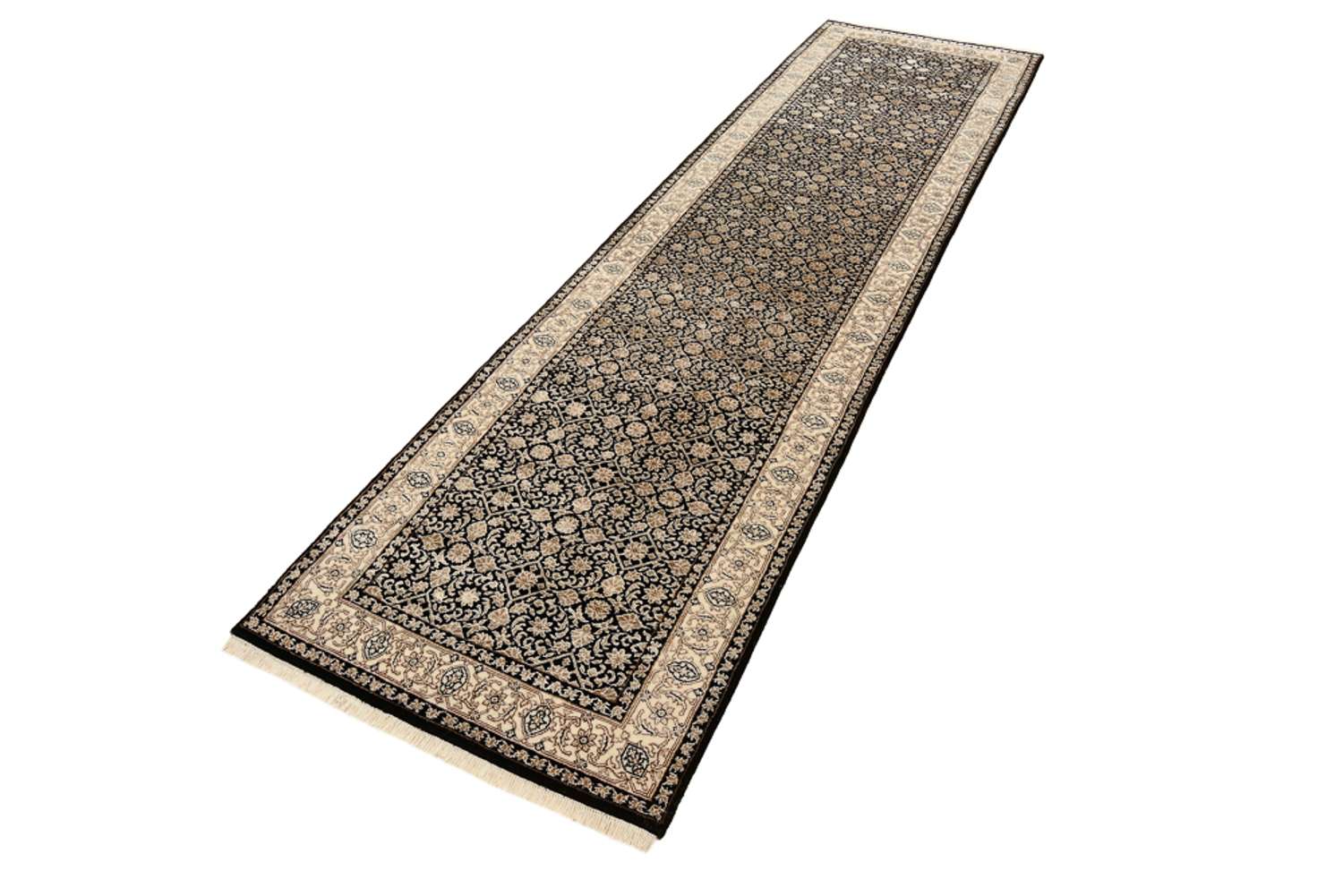 Løper Orientalsk teppe - Bijar - Indus - 304 x 83 cm - mørk beige