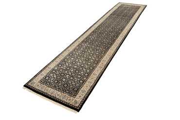 Løper Orientalsk teppe - Bijar - Indus - 368 x 83 cm - mørk beige