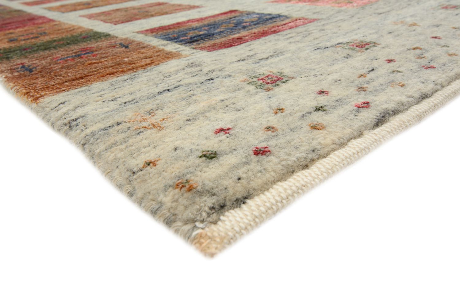 Gabbeh Rug - Loribaft Indus - 242 x 177 cm - dark beige