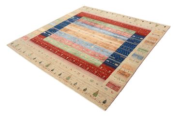 Gabbeh Rug - Loribaft Indus square  - 203 x 203 cm - multicolored