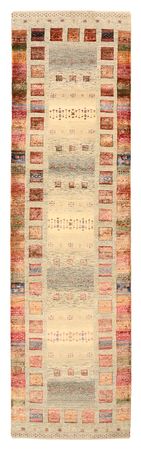 Runner Gabbeh Rug - Loribaft Indus - 306 x 84 cm - dark beige