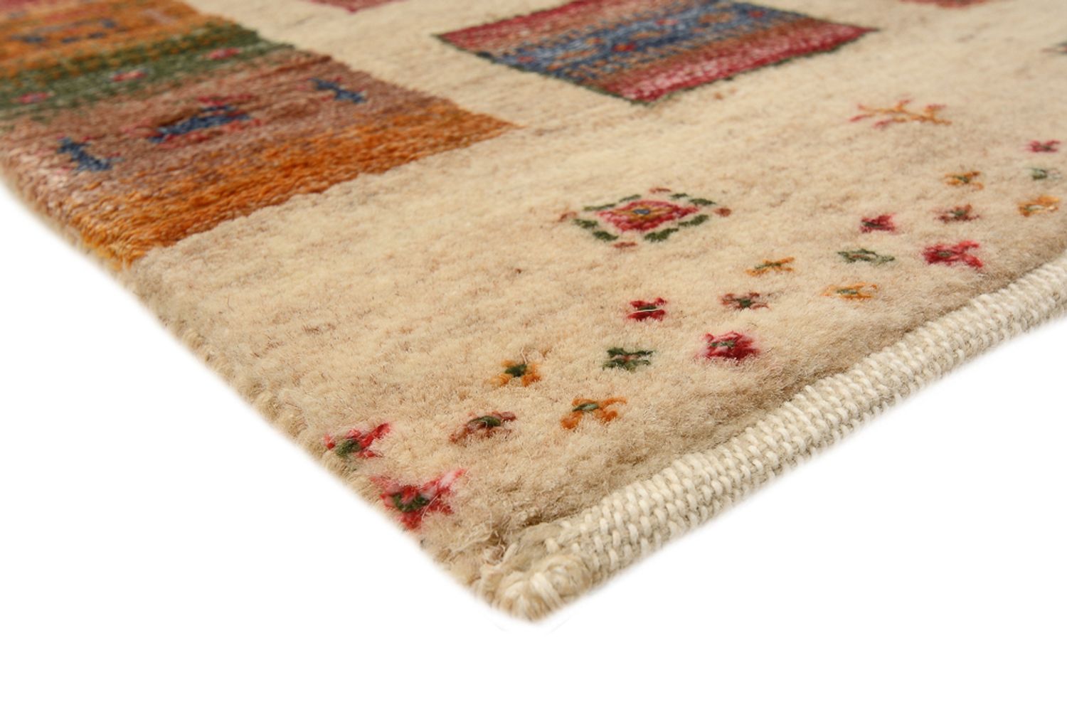 Løper Gabbeh teppe - Loribaft Indus - 305 x 81 cm - mørk beige