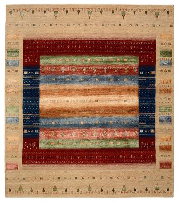 Tappeto Gabbeh - Loribaft Indus - 236 x 205 cm - multicolore