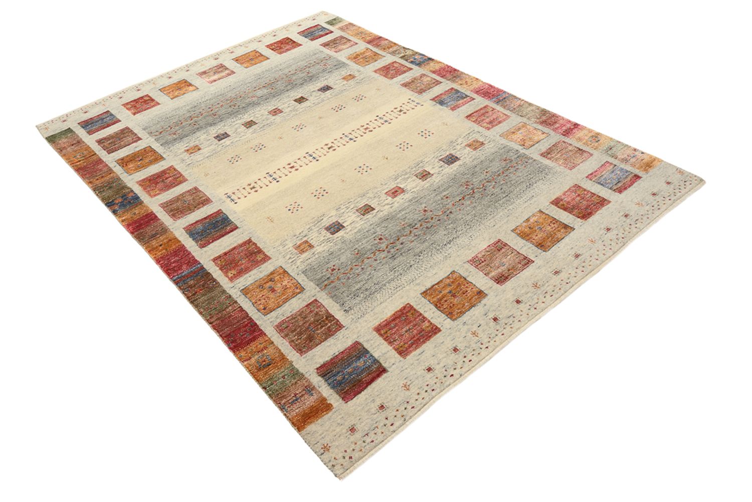 Tapis Gabbeh - Loribaft Indus - 205 x 154 cm - beige foncé