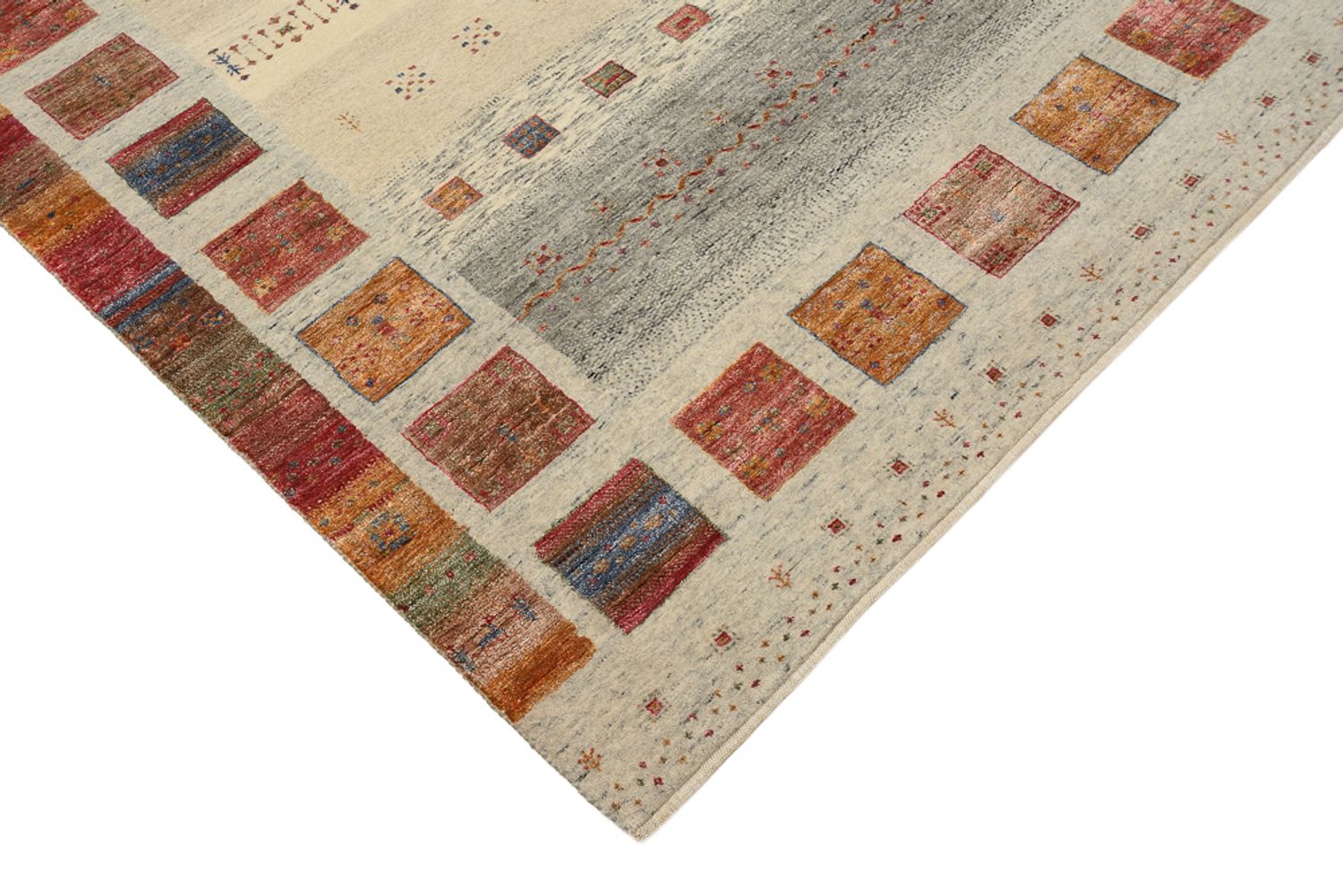 Gabbeh Rug - Loribaft Indus - 205 x 154 cm - dark beige