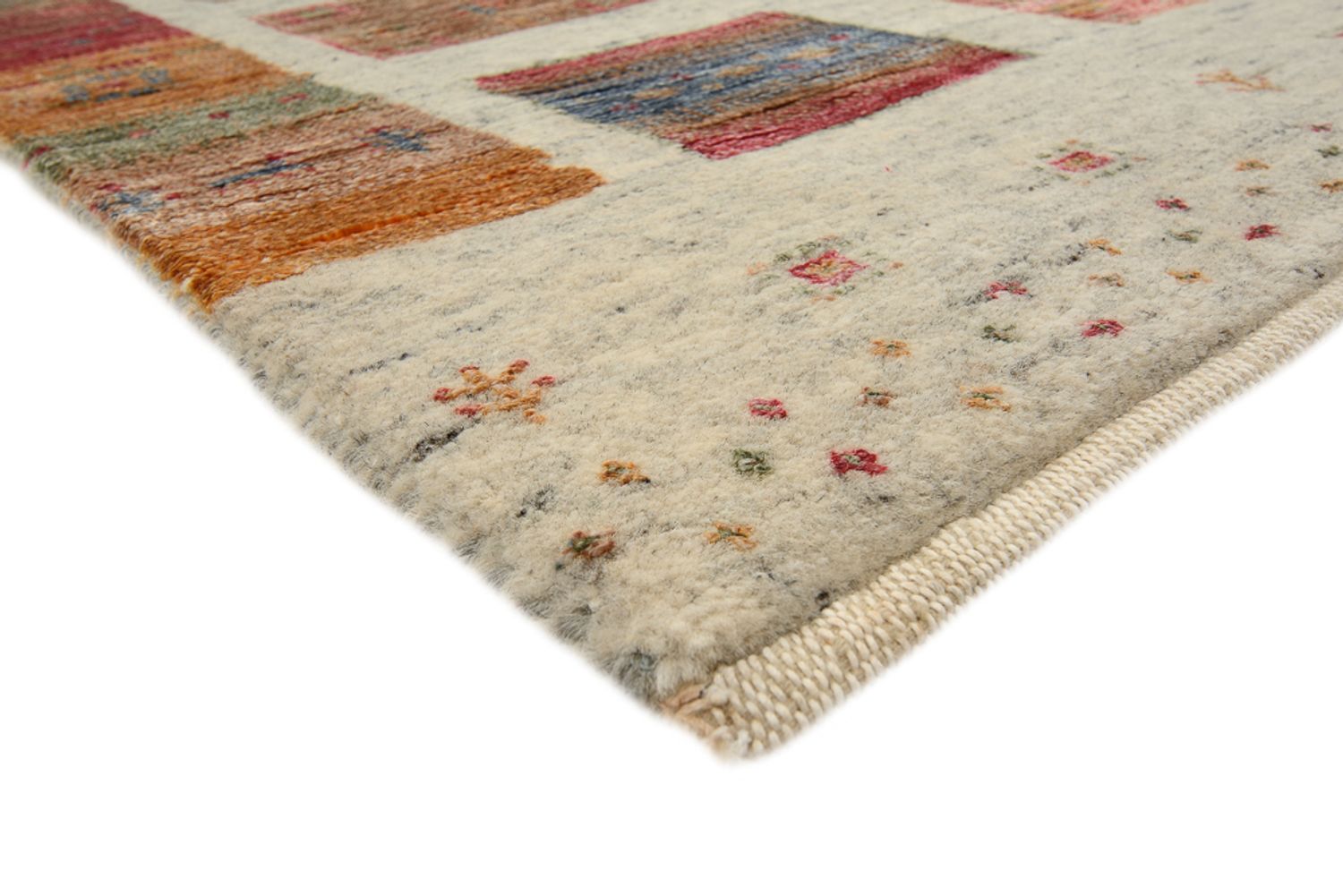 Tapete Gabbeh - Loribaft Indus - 205 x 154 cm - bege escuro