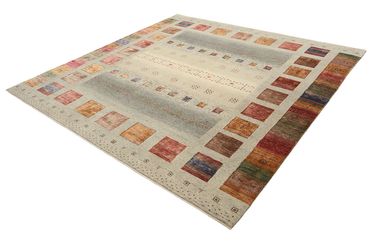 Gabbeh Tapijt - Loribaft Indus vierkant  - 249 x 248 cm - donker beige