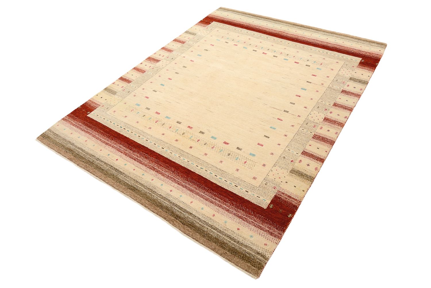 Alfombra Gabbeh - Loribaft Indus - 206 x 156 cm - beige claro