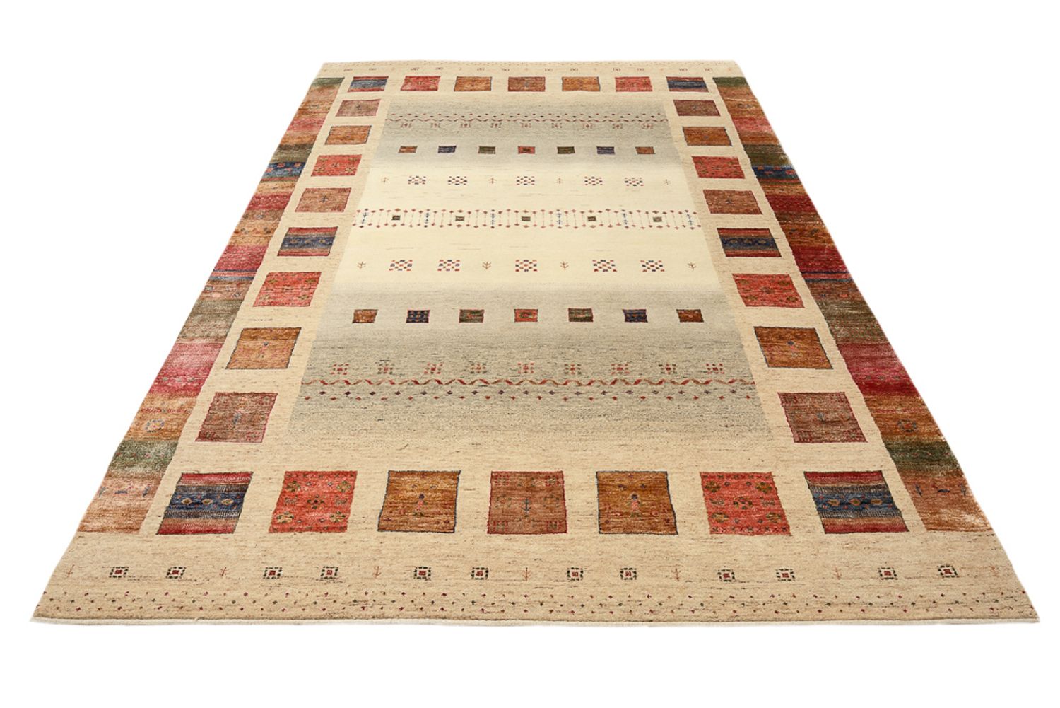 Tapete Gabbeh - Loribaft Indus - 304 x 204 cm - multicolorido