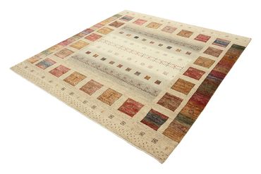 Tappeto Gabbeh - Loribaft Indus quadrato  - 205 x 203 cm - multicolore