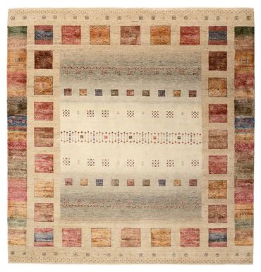 Gabbeh Rug - Loribaft Indus square  - 253 x 249 cm - multicolored