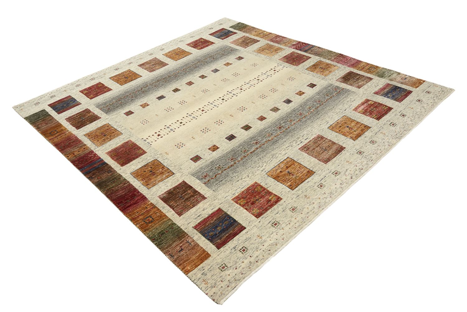 Tappeto Gabbeh - Loribaft Indus quadrato  - 201 x 196 cm - multicolore