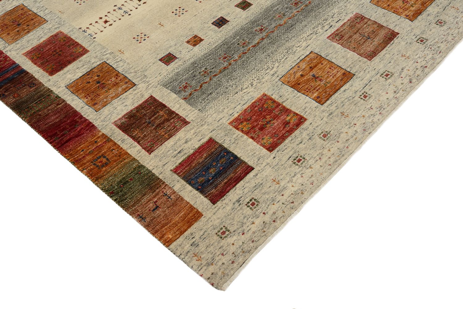 Gabbeh Teppich - Loribaft Indus quadratisch  - 201 x 196 cm - mehrfarbig