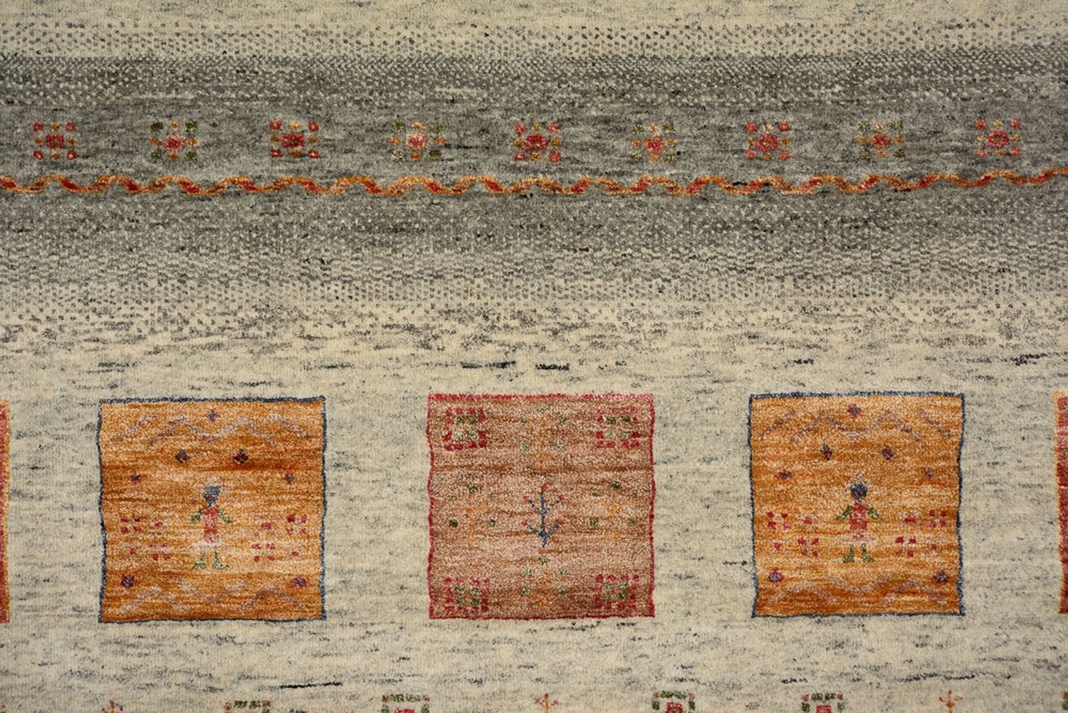 Gabbeh Rug - Loribaft Indus square  - 201 x 196 cm - multicolored