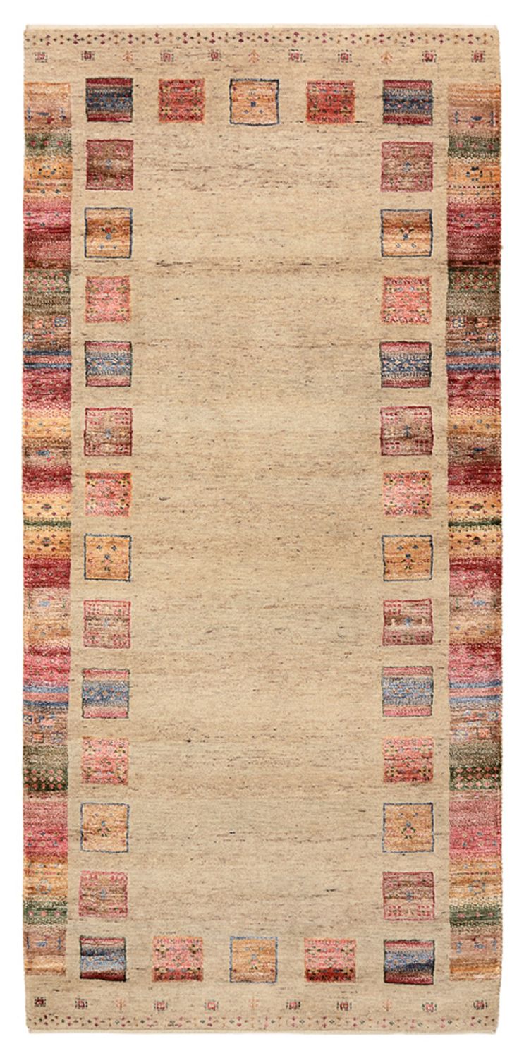 Biegacz Dywan Gabbeh - Loribaft Indus - 204 x 95 cm - wielokolorowy