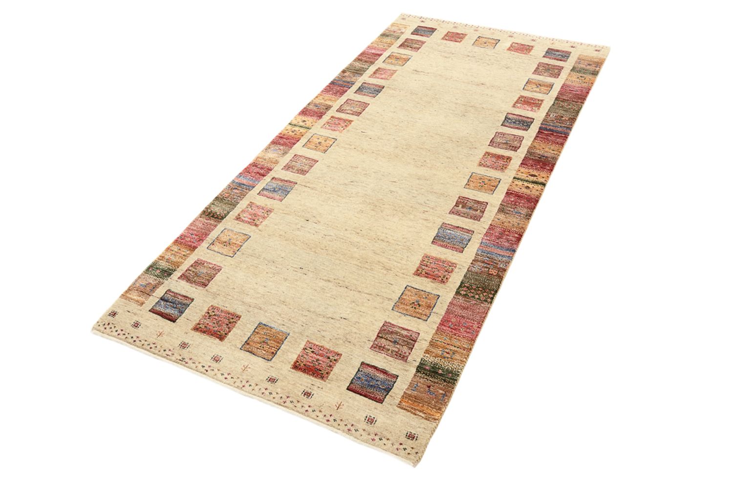 Tappeto corsia Tappeto Gabbeh - Loribaft Indus - 204 x 95 cm - multicolore