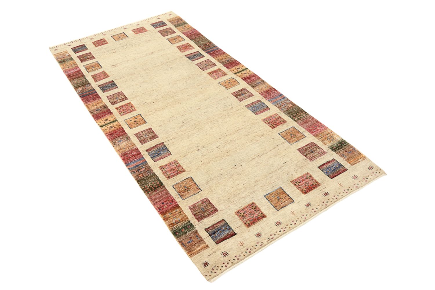 Tapis de couloir Tapis Gabbeh - Loribaft Indus - 204 x 95 cm - multicolore