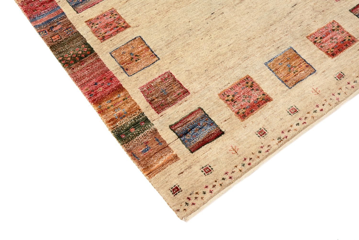 Tapis de couloir Tapis Gabbeh - Loribaft Indus - 204 x 95 cm - multicolore