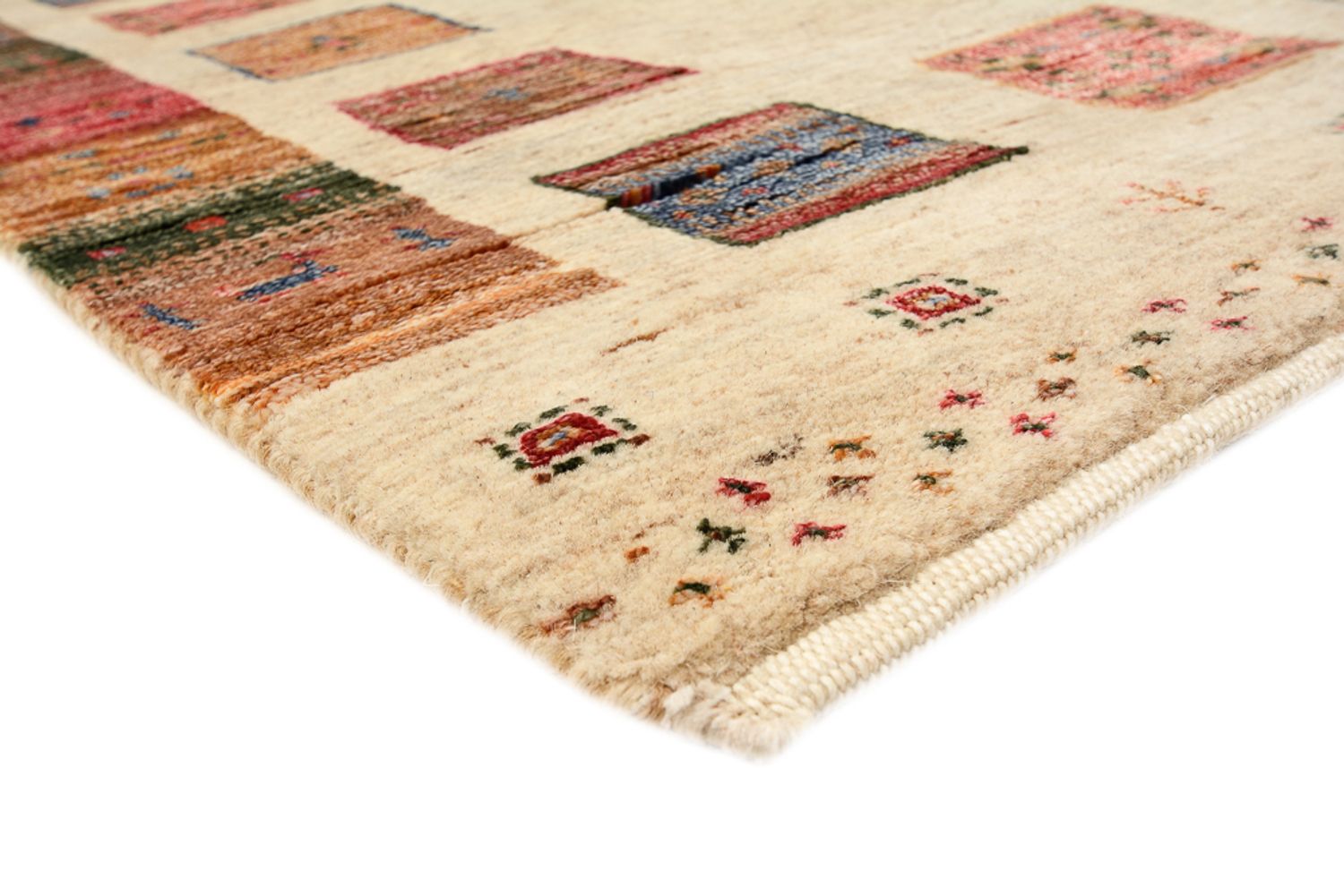 Biegacz Dywan Gabbeh - Loribaft Indus - 204 x 95 cm - wielokolorowy