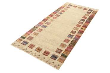 Biegacz Dywan Gabbeh - Loribaft Indus - 202 x 94 cm - wielokolorowy