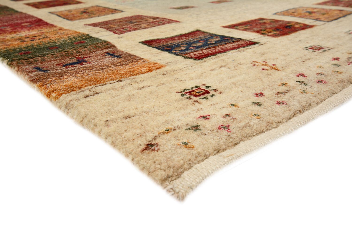 Corredor Tapete Gabbeh - Loribaft Indus - 245 x 83 cm - multicolorido