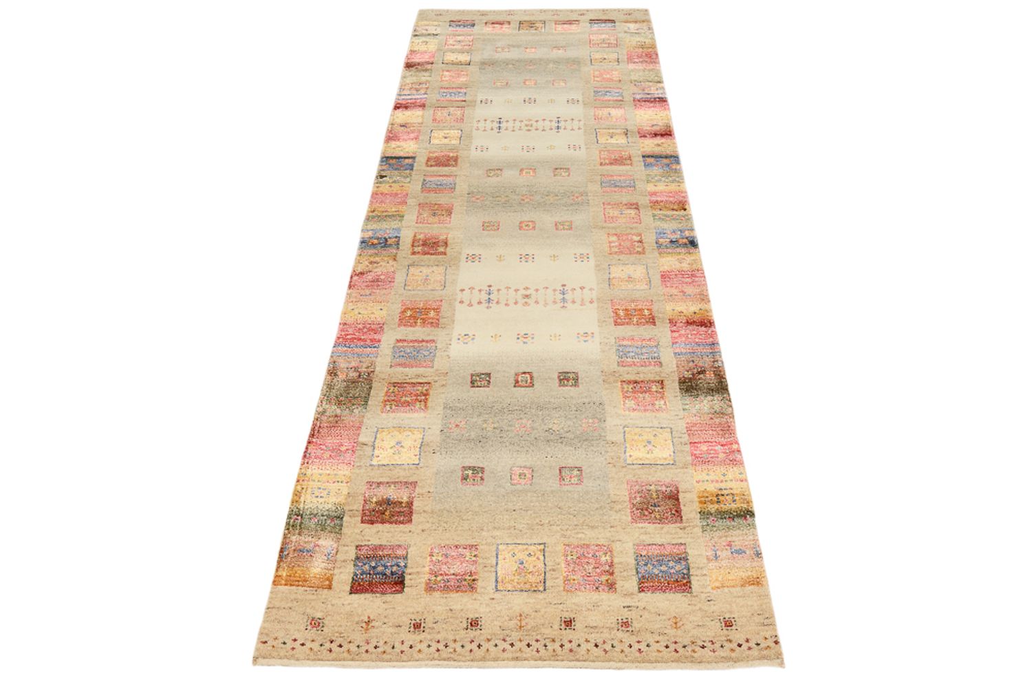 Tapis de couloir Tapis Gabbeh - Loribaft Indus - 245 x 83 cm - multicolore