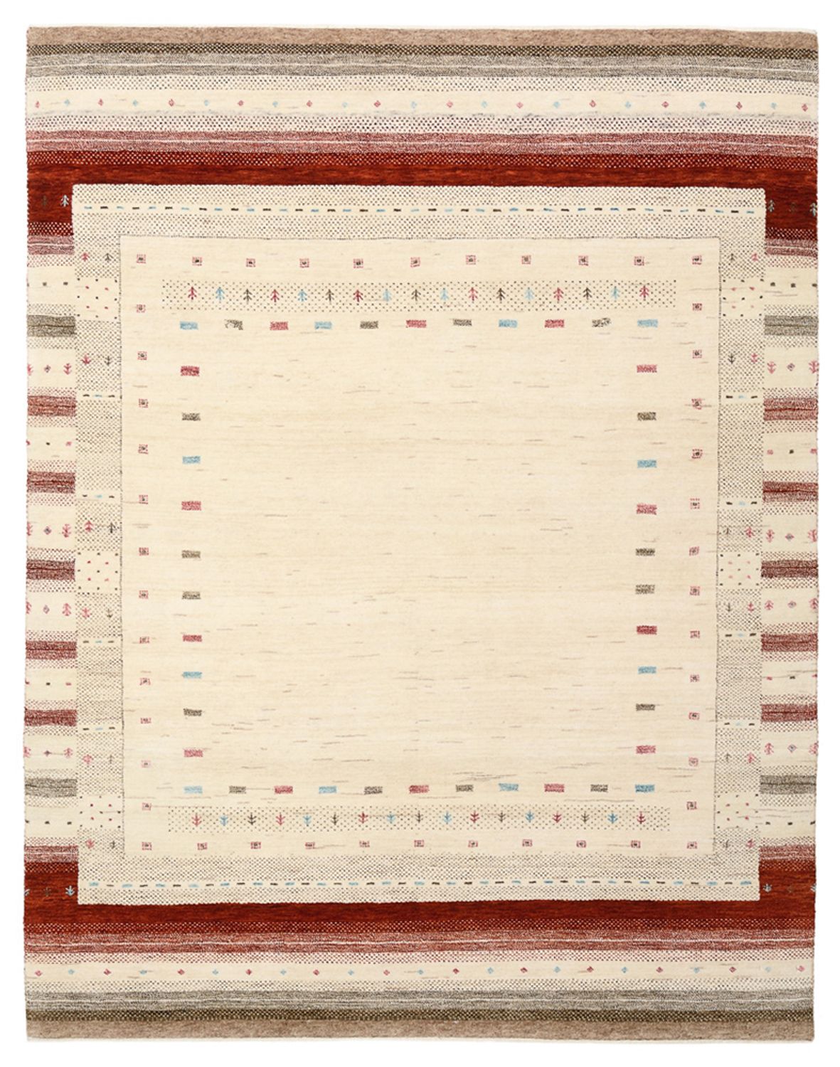 Tapis Gabbeh - Loribaft Indus - 194 x 154 cm - beige clair