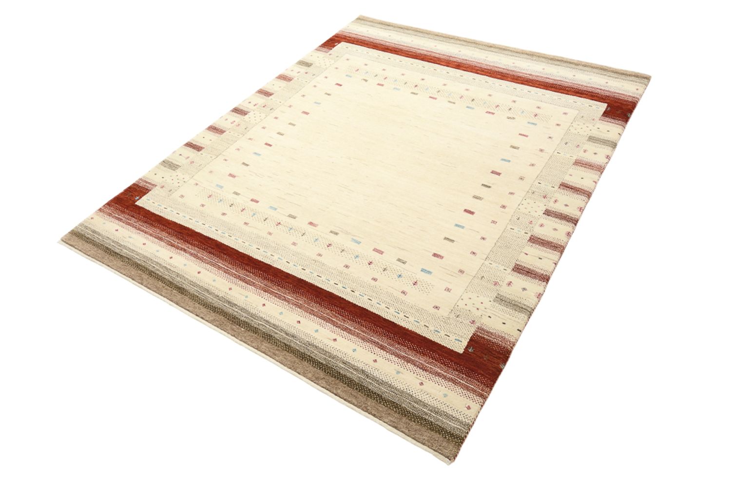 Tapis Gabbeh - Loribaft Indus - 194 x 154 cm - beige clair