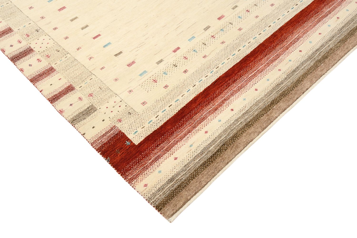 Tapis Gabbeh - Loribaft Indus - 194 x 154 cm - beige clair