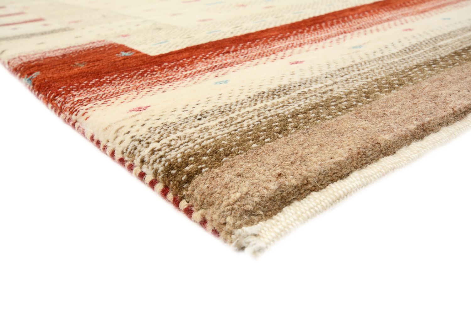 Tapis Gabbeh - Loribaft Indus - 194 x 154 cm - beige clair