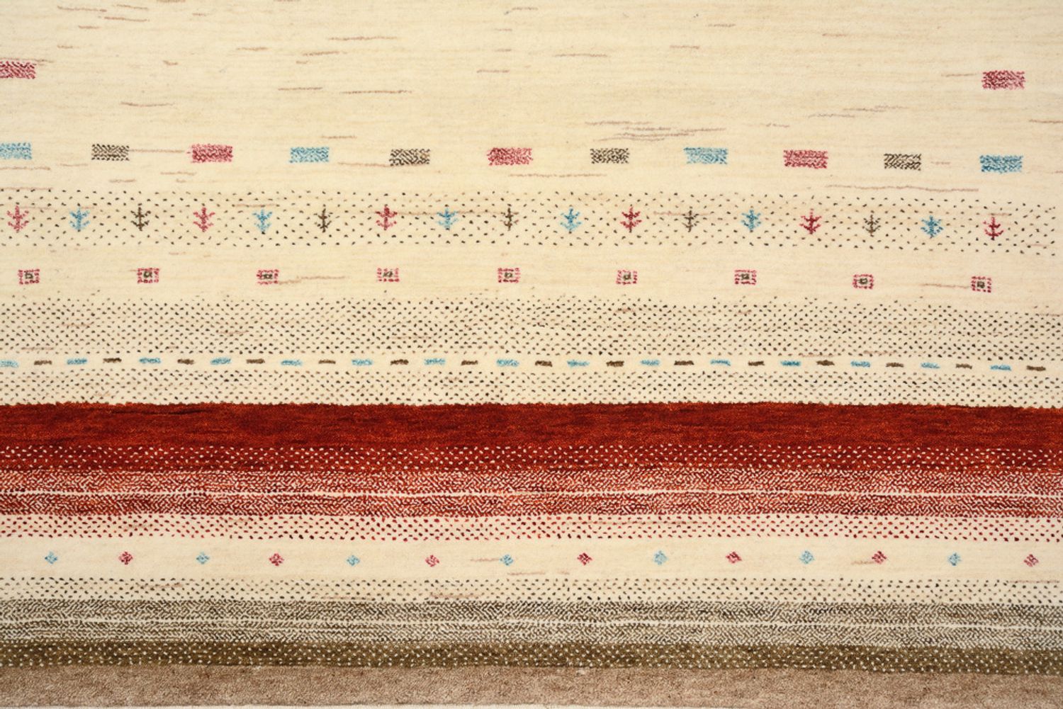 Gabbeh koberec - Loribaft Indus - 194 x 154 cm - světle béžová