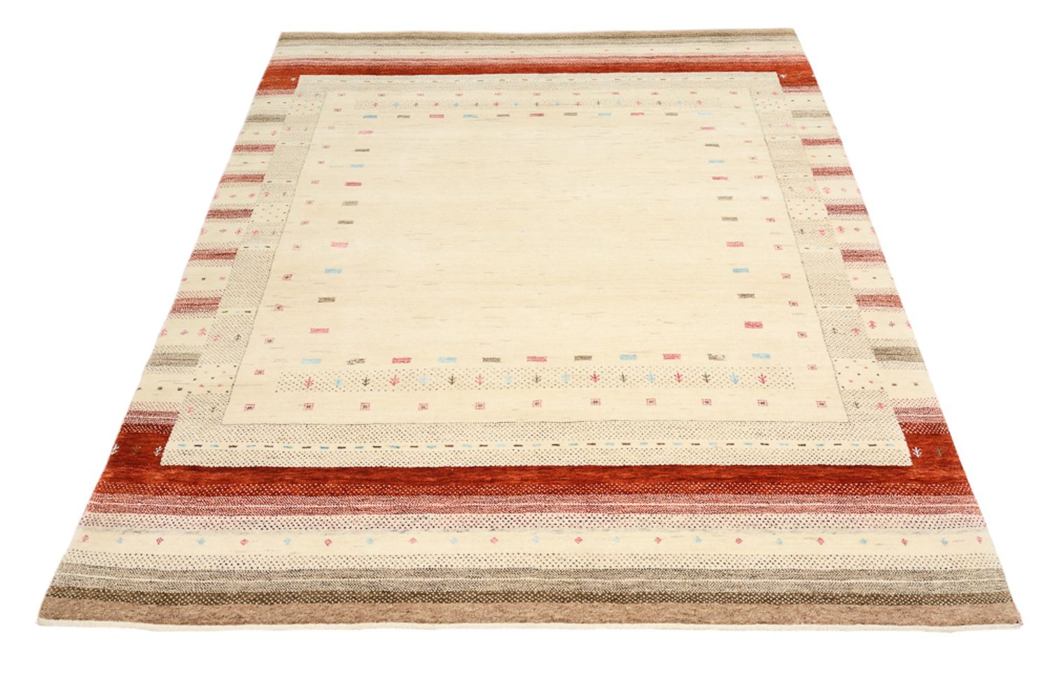 Gabbeh Tapijt - Loribaft Indus - 194 x 154 cm - licht beige