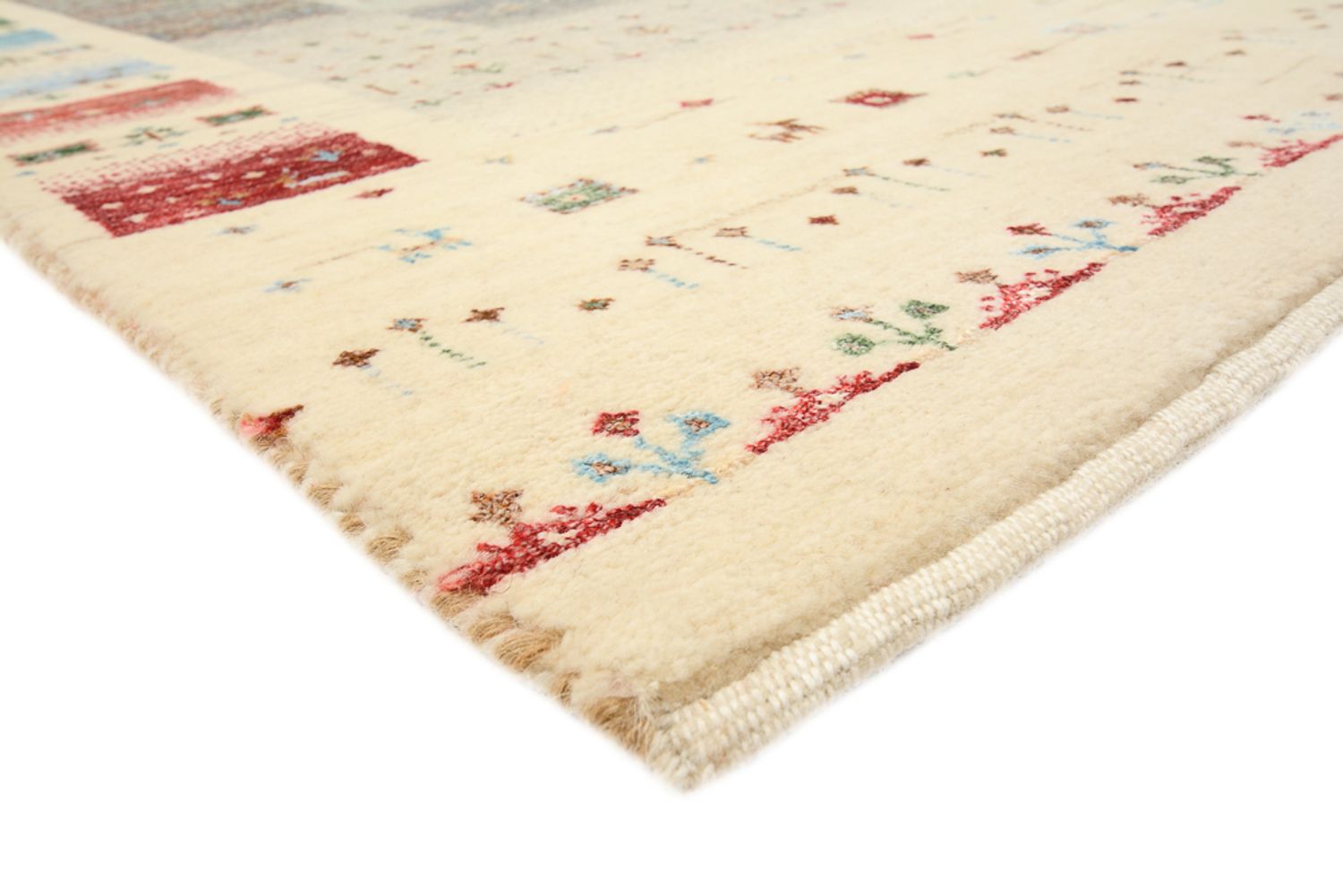 Tapis Gabbeh - Loribaft Indus - 204 x 146 cm - beige clair