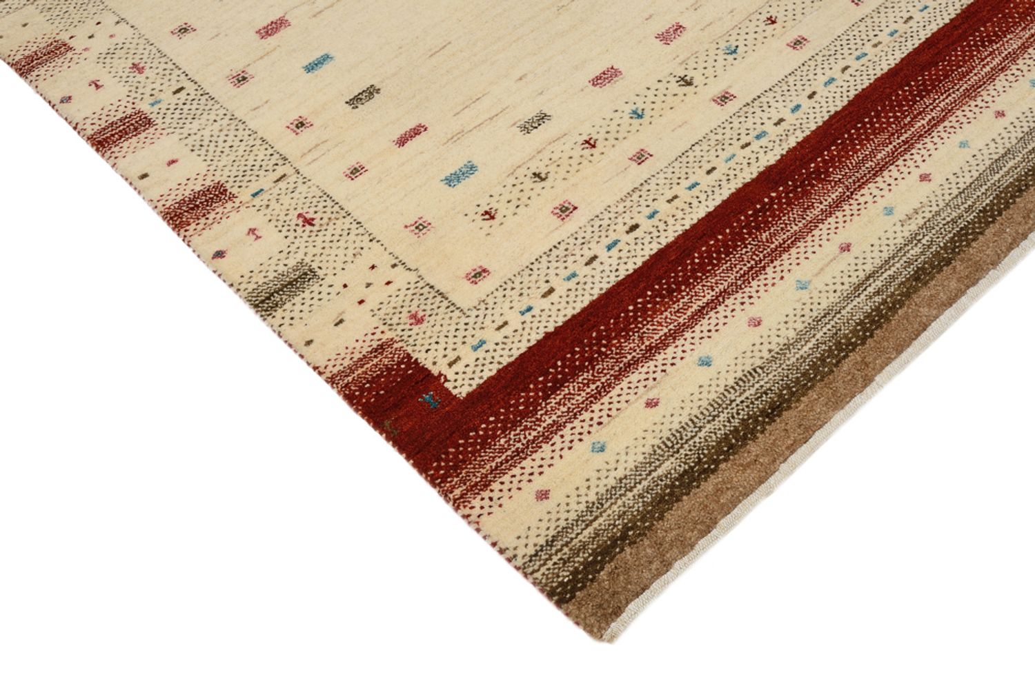 Runner Gabbeh-mattan - Loribaft Indus - 243 x 84 cm - ljusbeige