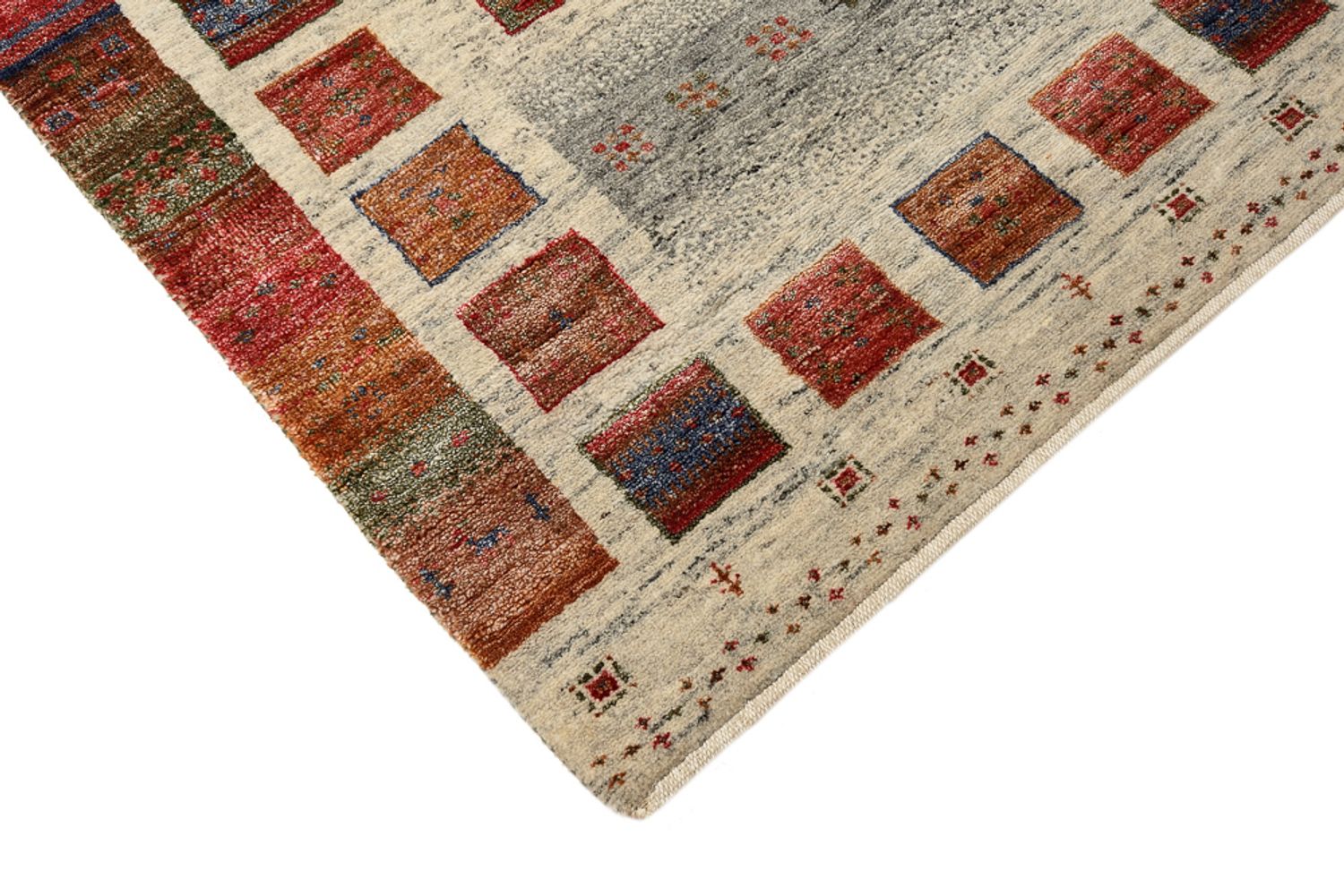 Tapete Gabbeh - Loribaft Indus - 141 x 76 cm - multicolorido