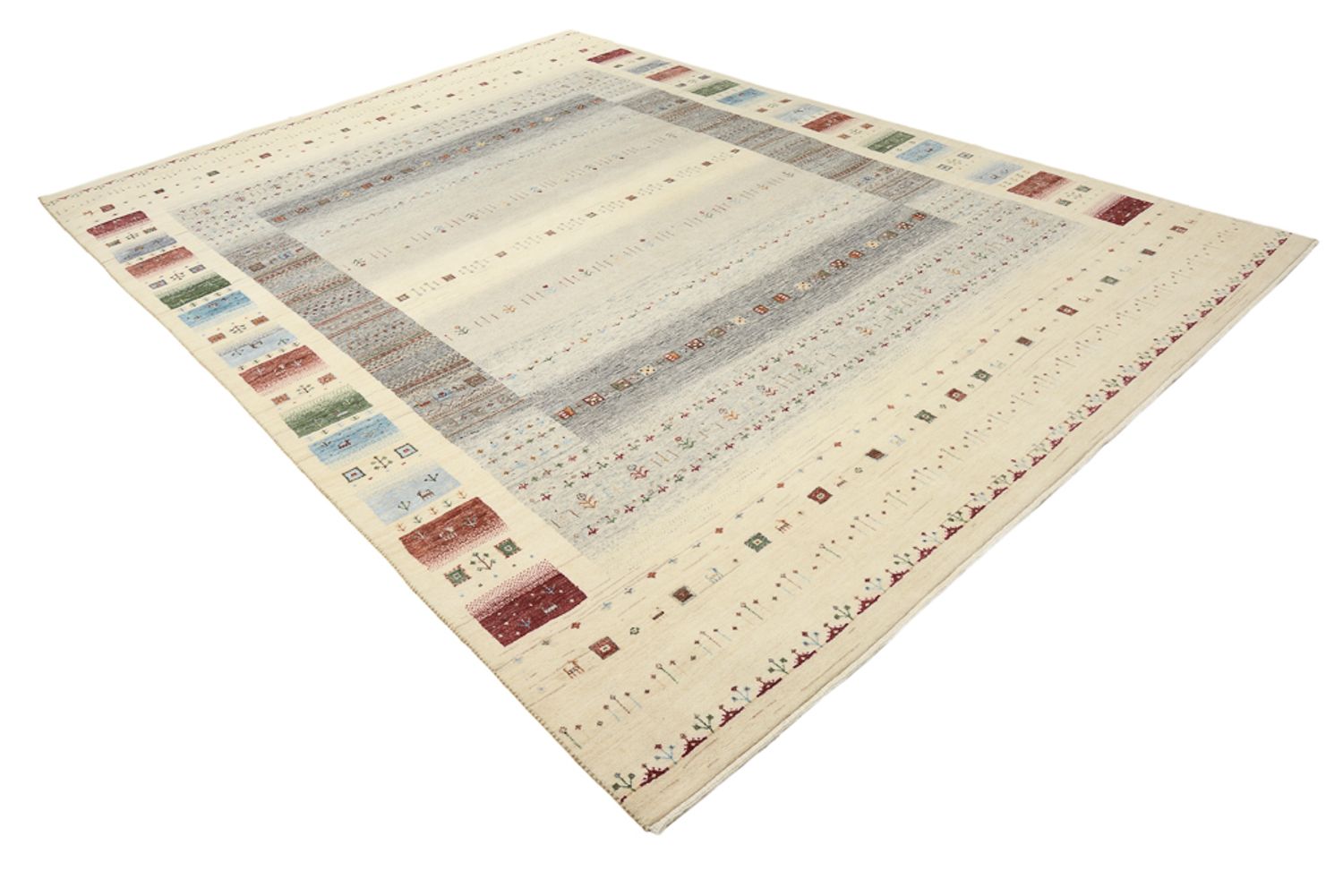 Alfombra Gabbeh - Loribaft Indus - 351 x 248 cm - beige claro