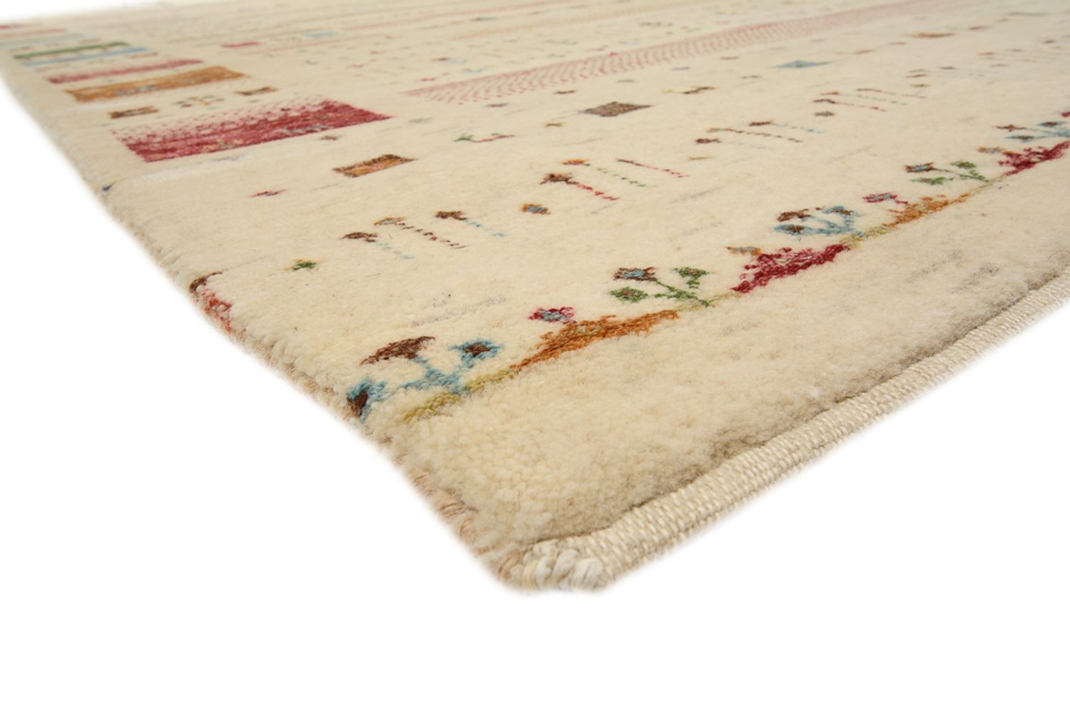 Gabbeh Teppich - Loribaft Indus - 239 x 174 cm - hellbeige