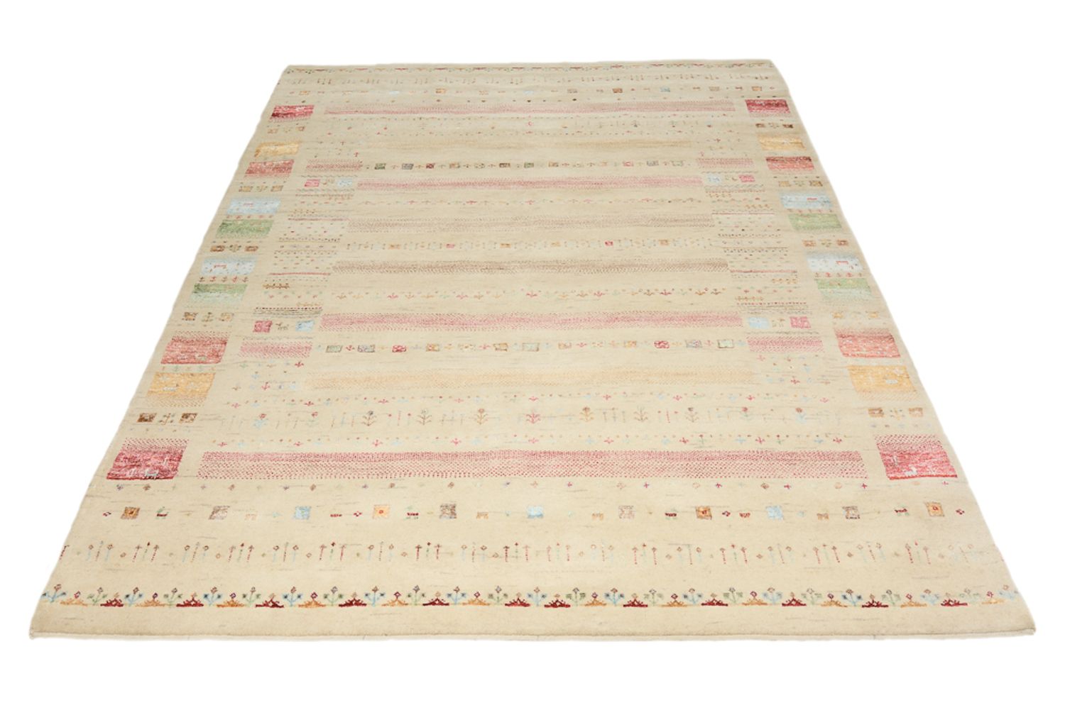 Gabbeh-mattan - Loribaft Indus - 239 x 174 cm - ljusbeige