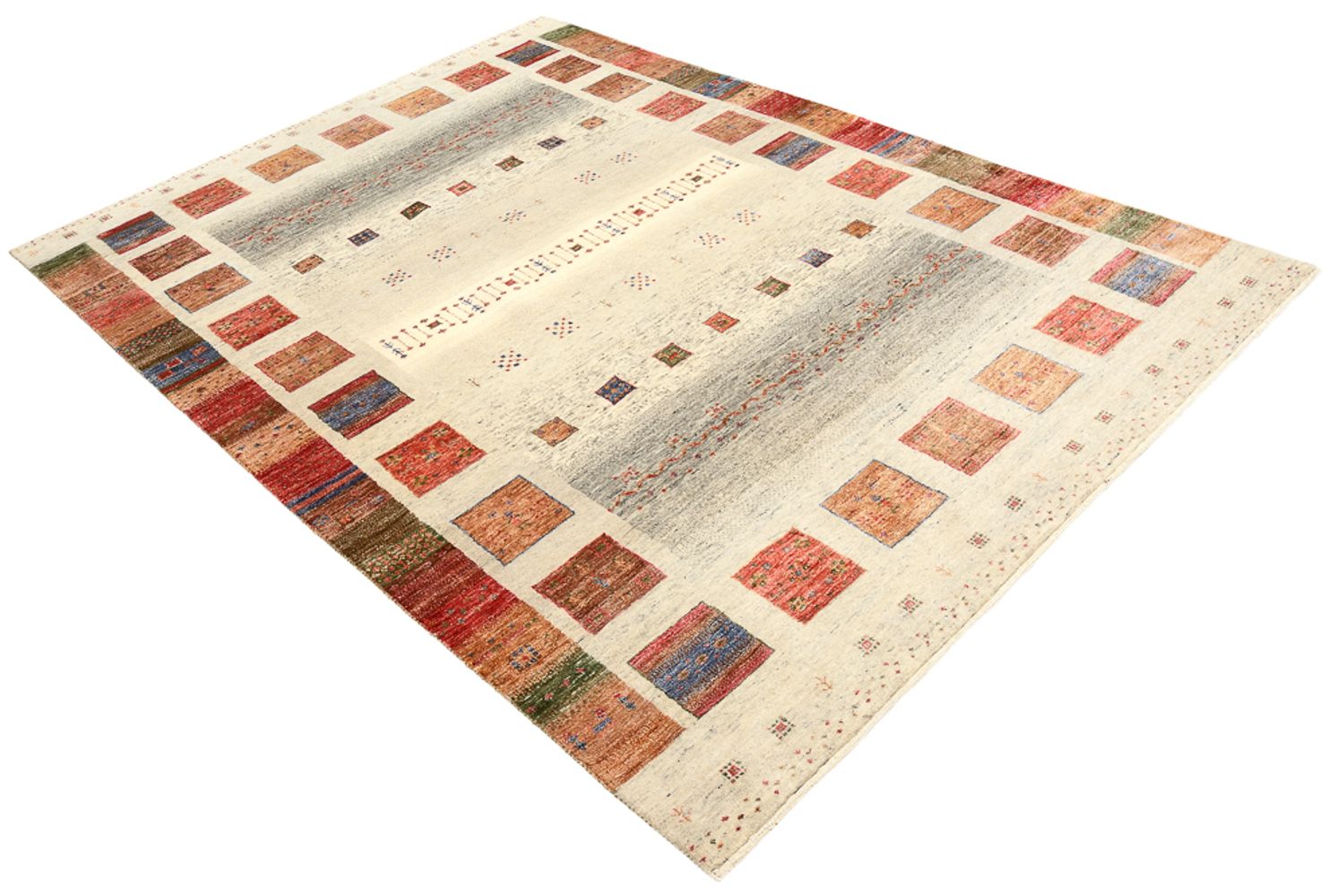 Tapis Gabbeh - Loribaft Indus - 241 x 176 cm - multicolore