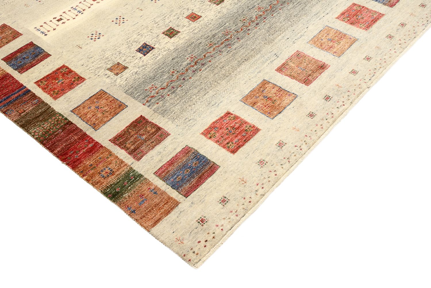 Tapis Gabbeh - Loribaft Indus - 241 x 176 cm - multicolore